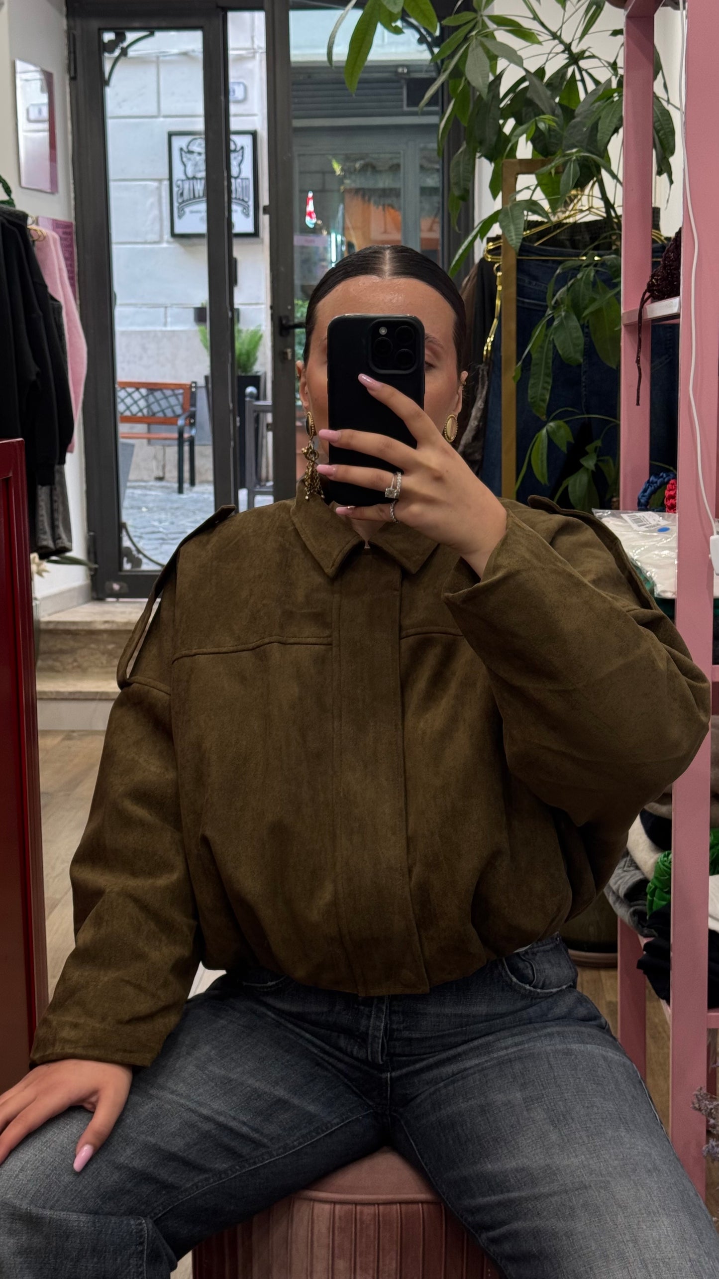 Bomber suede imbottito