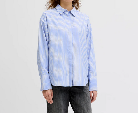 Camicia a righe in popeline